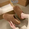 Pantuflas de lana de cordero, zapatos de mujer, zapatos sin cordones para exteriores, suela gruesa, peludos, estilo Birkenstock, forro de felpa, cálidos, pantuflas de algodón para mujer