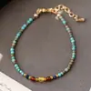 Pulseras Apilables con Cuentas de Turquesa Natural y Ágata Roja para Mujer, Pulseras Retro de Nicho de Lujo Ligero, Joyería de Gama Alta al por Mayor