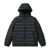 Casaco de plumas leve acolchoado feminino curto 2026 novo com capuz de plumas de pato branco quente para exterior casual outono e inverno