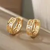 1 par de fivelas de brinco de argola geométricas retrô elegantes de cobre design moderno brinco de argola de nicho brincos femininos fabricantes entrega em peça única