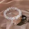 Pulseira de Cabacinha de Cristal Branco Natural Leve Luxo Alto Padrão Versátil Design Único Pulseira para Namoradas Presente para Mulheres