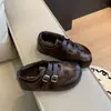 Sapatos Mary Jane com Solado Grosso Estampa de Leopardo Patchwork Feminino 2026 Outono Novo Estilo Aumento Interno de Altura Confortáveis Versáteis Casuais Sapatos de Treino Alemães