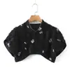 Xale Combinando Plus Size para Mulheres, Estilo Chinês Rosa Negra Novo Estilo Chinês Colete de Gola Alta Atacado N8428