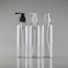 Botella de plástico PET de 250 ml con hombros redondos, bomba de rosca, botella dispensadora de emulsión, botella para agua de maquillaje, loción pura, tónico, para rellenar