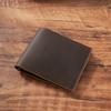 Comércio exterior Crazy Horse Leather Short Wallet Vintage Men's Casual Cowhide Wallet Coin Wallet Certificate Storage Card Holder em estoque