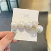 Pinza para el pelo de estilo coreano, exquisita, dulce, con lazo de perlas, forma de arco, pinza de pico de pato, pinza para flequillo, pasador diario, simple, versátil para mujer