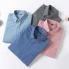2025 Nova Camisa Masculina de Algodão Oxford Cor Sólida Outono e Inverno Cardigan Casual Camisa de Polegada Masculina Dropshipping
