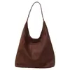 Bolso de hombro retro transfronterizo para mujer, nuevo bolso tote de gamuza estilo coreano 2026, versátil y de gran capacidad