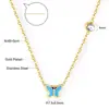 Collar Transfronterizo de Joyería con Goteo de Aceite Flor de Margarita Pequeña Corona Dulce Colgante de Mariposa Cadena para Clavícula Collar de Acero Inoxidable para Mujer