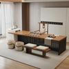 Mesa de Isla Moderna de Madera Maciza Mesa de Té Mesa de Diseño para Oficina en Casa Lujo Ligero Premium Estilo Explosivo