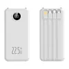 Suministro exclusivo transfronterizo de power bank de gran capacidad 20000mAh 22.5W de carga súper rápida con cuatro cables, fuente de alimentación móvil portátil