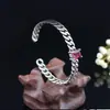 Pulsera dz de circón rosa para mujer, redonda, microincrustada, elegante, drama coreano Mi Amor de las Estrellas, Jun Ji-hyun, joya de mano abrible