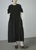 Vestido Largo Kaneko Estilo Japonés Manga Abullonada Cintura Ajustada para Mujer, Vestido Azul Adelgazante Línea A, Vestido Holgado Retro Japonés
