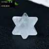Cristal Natural Piedra en Bruto Adorno Merkaba Estrella de Seis Puntas Tridimensional Flor de la Vida Colgante Decoración de Estrella Octagonal