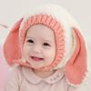Venta al por mayor otoño e invierno nuevo gorro de bebé gorro para niños y niñas bebé dibujos animados felpa oreja larga oreja de conejo gorro 5685