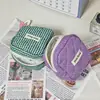 Bolsa de Maquiagem Acolchoada com Abertura Quadrada, Porta-Moedas Pequeno Portátil para Estudantes, Bolsa para Fones de Ouvido, Bolsa de Armazenamento com Zíper