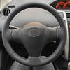 Cubierta de Mango de Cuero para Toyota Yaris Vios Vichy Especial Cubierta de Volante Cosida a Mano de Piel de Vaca