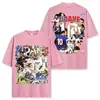 Camiseta de Manga Curta Estampada Marca Tendência Zidane Estilo Americano Transfronteiriça, Pesada, Caimento Solto, Ombro Caído, Emagrecimento, Top Versátil