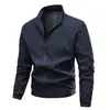 Jaqueta de Negócios Masculina Nova Primavera/Outono 2026 para Meia-idade e Idosos Casual Versátil Gola Alta Outerwear Jaqueta Administrativa Transfronteiriça