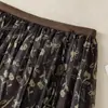 Toma Real de Falda Floral Fluida de Nuevo Estilo Primavera y Otoño Falda de Gasa Fresca Anti-Transparente Falda Paraguas Falda de Longitud Media
