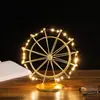Rueda de la Fortuna Nórdica Adorno Decorativo de Metal para Sala de Estar Mueble de TV, Regalo de Cumpleaños de Lujo Ligero para Niñas, Decoración Creativa para el Hogar