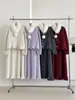 2026 Primavera Temprana Nuevo Estilo Cárdigan Suéter con Flores Tridimensionales con Bufanda + Falda de Punto Conjunto Estilo Dulce para Mujer Moderno