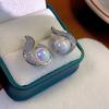 Novo Estilo Exagerado Europeu e Americano Brincos Micro-incrustados Colorido Zircon Retro Hong Kong Estilo 925 Brincos de Agulha de Prata Brincos de Flor Feminina
