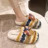 Lindas Pantuflas de Invierno de Oso de Dibujos Animados con Lazo, Pantuflas de Algodón de Suela Blanda Cálidas para el Hogar para Uso Exterior, Pantuflas Antideslizantes