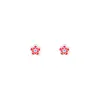 Pendientes de Plata Pura S999 con Esmalte de Flor de Durazno para Mujer, Diseño Dulce y Único, Clavijas para Oreja Amigables, Exquisita Joyería para Orejas C02279