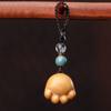Sândalo Verde Pata de Gatinho Criativa Corrente de Celular Pingente de Bolsa Brinquedo Portátil Ornamento de Mão Chaveiro de Carro Pingente
