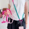 Venta al por mayor del fabricante Nuevo estilo coreano Lanyard de color para teléfono móvil Cuerda larga Correa diagonal para niñas Cuerda Anti-pérdida Nudo plano fuerte Tejido