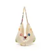 Bolsa de Ombro Grande Capacidade Estilo Casual para Mulheres 2026 Novo Modelo Bolsa de Tricô Estilo Étnico Floral Fresco Bolsa Tote para o Dia a Dia