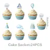 Nuevo Tema de Feliz Cumpleaños Fiesta de Cumpleaños Vajilla Infantil Set Platos de Papel Vasos Servilletas Tenedores Azul Regalo Pastel