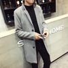 Abrigo de lana para hombre, otoño e invierno 2021, nuevo, coreano, ajustado, de longitud media, abrigo de lana para hombre, abrigo de hombre