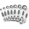 Amazon Transfronterizo Juego de Cucharas Medidoras Magnéticas de Doble Cabeza de Acero Inoxidable con 8 Piezas, Herramientas Magnéticas para Condimentos para Hornear con Escala