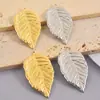 Acessórios Europeus e Americanos de Pingente de Folha de Aço Inoxidável Banhados a Folha de Ouro 18K Pingente Feito à Mão DIY Colar Pulseira Joias Estoque Pronto