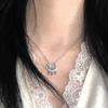 Nuevo Collar con Candado de Seguridad de Acero de Titanio Estilo Chino para Mujer, No se Desvanece, Sencillo y de Alta Gama, Accesorios de Joyería de Nube Propicia Estilo Nacional, Cadena para Clavícula
