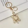 Llavero de Tortuga con Pedrería Creativo Lindo Estilo Europeo Americano Colgante para Bolso Accesorio Decoración de Llavero de Coche