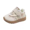Zapatillas de Niña con Adorno de Encaje Otoño Nuevo Oso Pequeño Lindo Velcro Suela Suave Antideslizante Zapatos para Bebés Zapatos para Niños