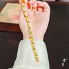Loja de ouro Jin Yan com pulseira de fita com flores de broca e desenho de areia dourada para mulheres, joia de luxo leve retrô de alta qualidade para mulheres