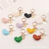 Nuevo Colgante Llavero Corazón de Cuero Aleación Creativo Colorido Corazón de Durazno Perla Accesorios Pequeña Decoración de Bolso Fresca