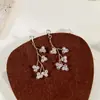 Brincos Coloridos de Flor Primavera e Verão Inverno Feitos à Mão com Contas de Cristal Tecidos Abacaxi Cereja Vermelha Longos Versáteis