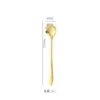 Colher Criativa de Aço Inoxidável Banhada a Ouro Colher para Sorvete Sobremesa Café Cabo Longo Colher de Mexer Utensílio de Mesa Fazer Presente Logo