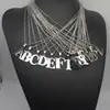 Letras en inglés 26 letras en inglés colgante de acero inoxidable collar para pareja de niños y niñas