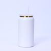 Vaso Termo de Acero Inoxidable 304 Transfronterizo Chapado en Oro 16oz Tarro Mason Simple de Gran Capacidad Oficina Ventosa