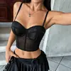 Camisola de Perlas Transpirable con Malla para Mujer, Corsé con Huesos de Pescado y Abalorios, Producto Popular de Venta Caliente en Amazon Transfronterizo
