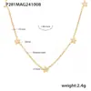 Colar Clavícula Estrela de Cinco Pontas Zircônia Diamante Pequeno Gypsophila Estrela Midoduo CNC Aço Titânio Banhado a Ouro Joia Simples de Camada Dupla