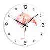 Reloj de pared digital para sala de estar con flamenco, acrílico, silencioso, para el hogar, creativo, de moda, venta al por mayor y al por menor