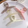 Pinza para el Cabello Grande de Gel Transparente de Color, Pinza Tiburón Simple para Moño en la Parte Trasera de la Cabeza, Pinza para Cola de Caballo, Accesorio para el Cabello, Estilo para Viajes Diarios