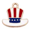 Sombrero Americano del Día de la Independencia Transfronterizo Colgante Individual Accesorios para Joyería DIY Material Aleación con Goteo de Aceite Collar Pulsera Venta al por Mayor